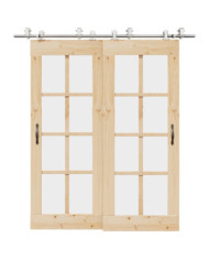 Kit fixation porte coulissante 200 cm Acier inoxydable Argenté | Mobilier & Déco