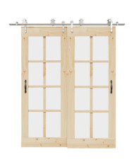 Kit fixation porte coulissante 200 cm Acier inoxydable Argenté | Mobilier & Déco