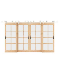Kit fixation porte coulissante 400 cm Acier inoxydable Argenté | Mobilier & Déco