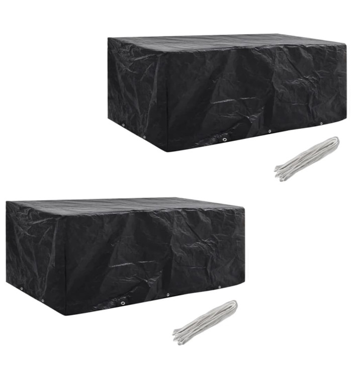Housses de salon de jardin 2 pcs Rotin 10 œillets 229 x 113 cm | Mobilier & Déco