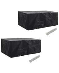Housses de salon de jardin 2 pcs Rotin 10 œillets 229 x 113 cm | Mobilier & Déco