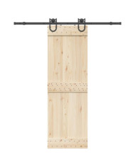 Kit de quincaillerie de porte coulissante 183 cm Acier Noir | Mobilier & Déco