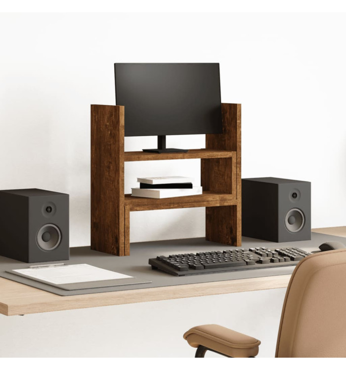 Organisateur de bureau réglable chêne fumé bois d'ingénierie | Mobilier & Déco