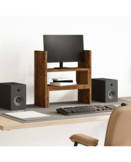 Organisateur de bureau réglable chêne fumé bois d'ingénierie | Mobilier & Déco