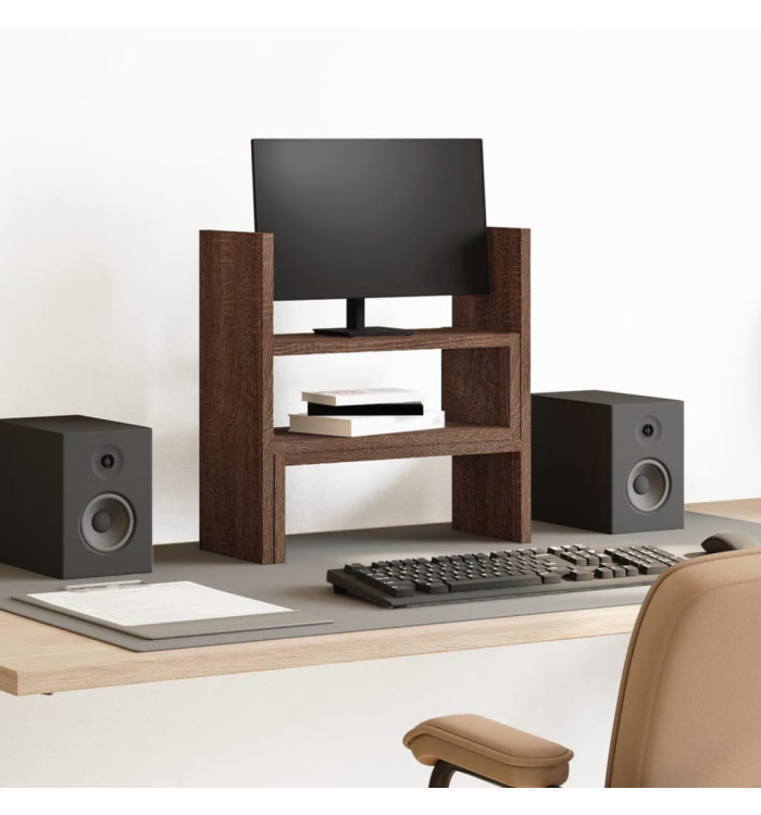 Organisateur de bureau réglable chêne marron bois d'ingénierie | Mobilier & Déco