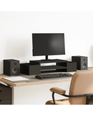 Support de moniteur avec rangement noir bois d'ingénierie | Mobilier & Déco