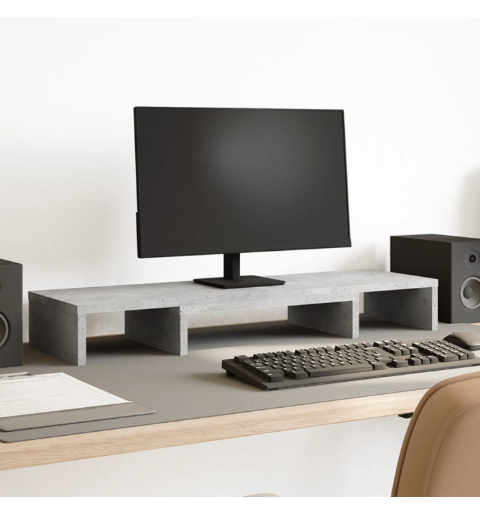 Support de moniteur élévateur réglable gris béton | Mobilier & Déco