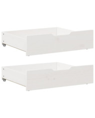 Tiroirs sous le lit 2 pcs blanc 65x55x17 cm bois de pin massif | Mobilier & Déco