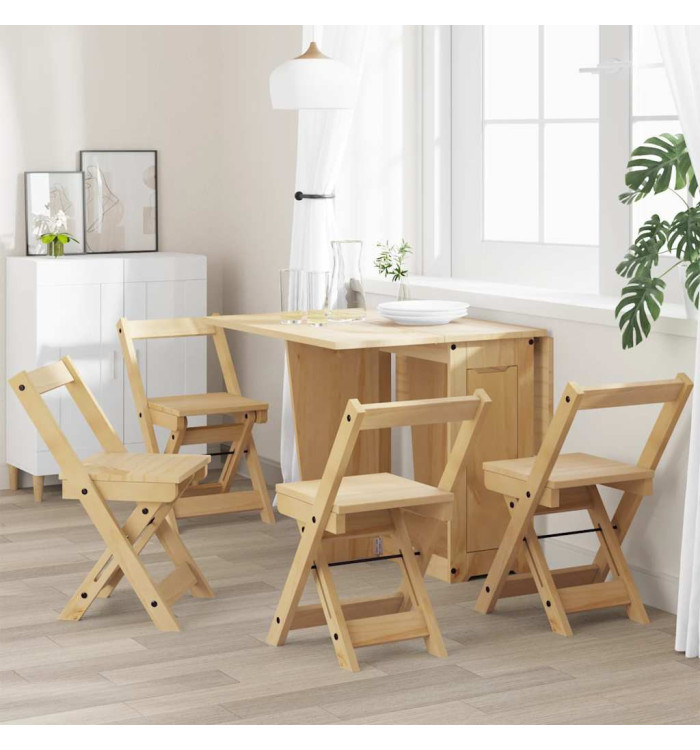 Chaises à manger pliables lot de 4 Corona bois massif de pin | Mobilier & Déco