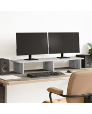 Support de moniteur sonoma gris 100x27x15 cm bois d'ingénierie | Mobilier & Déco
