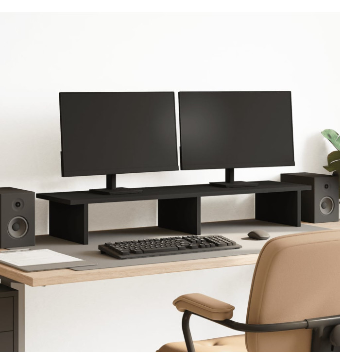 Support de moniteur noir 100x27x15 cm bois d'ingénierie | Mobilier & Déco