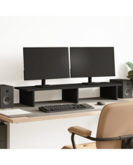 Support de moniteur noir 100x27x15 cm bois d'ingénierie | Mobilier & Déco