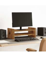 Support de moniteur vieux bois 50x27x20 cm bois d'ingénierie | Mobilier & Déco