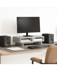 Support de moniteur sonoma gris 50x27x15 cm bois d'ingénierie | Mobilier & Déco