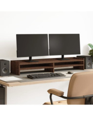 Support de moniteur chêne marron 100x24x16 cm bois d'ingénierie | Mobilier & Déco