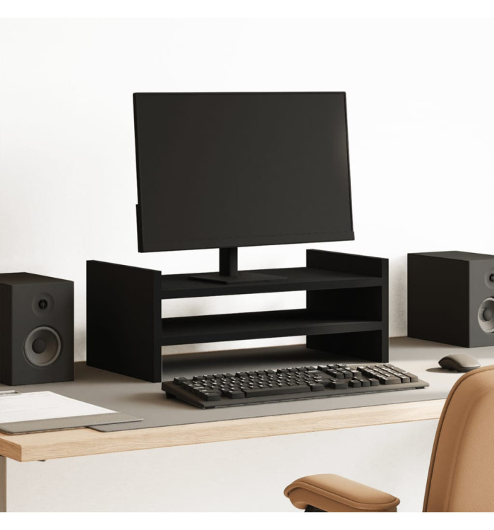 Support de moniteur noir 50x27x20 cm bois d'ingénierie | Mobilier & Déco