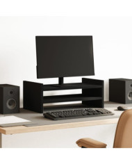Support de moniteur noir 50x27x20 cm bois d'ingénierie | Mobilier & Déco