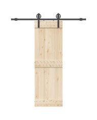 Kit de quincaillerie de porte coulissante 183 cm Acier Noir | Mobilier & Déco