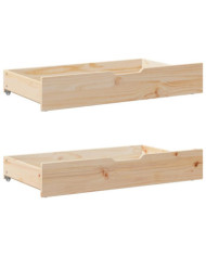 Tiroirs sous le lit avec roulettes 2 pcs 95x55x17 cm pin massif | Mobilier & Déco