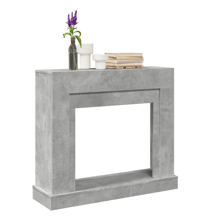  Cadre de cheminée gris béton 100x30x87,5 cm bois d'ingénierie | Mobilier & Déco