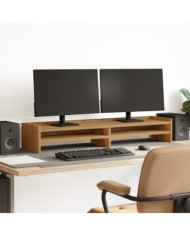 Support de moniteur chêne artisanal 100x24x16cm bois ingénierie | Mobilier & Déco
