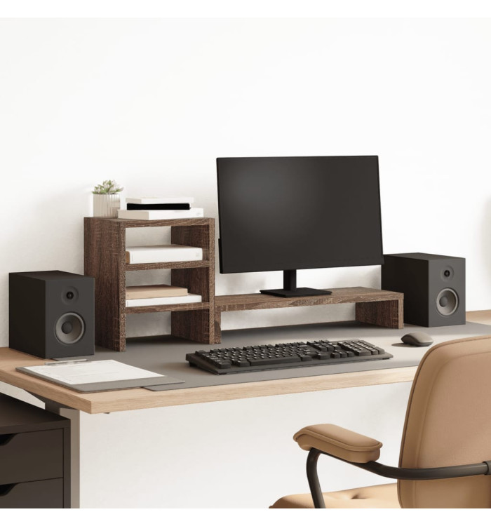 Support de moniteur et organisateur de bureau bois d'ingénierie | Mobilier & Déco