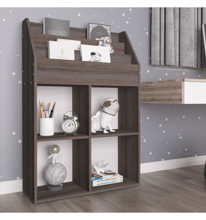 Porte-revue pour enfants Gris et chêne sonoma Bois d'ingénierie | Mobilier & Déco
