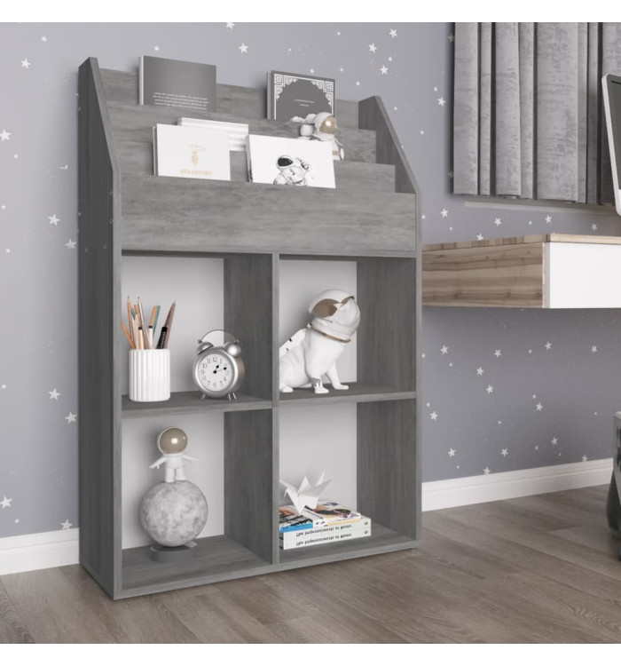 Porte-revue pour enfants Gris béton 71x30x114cm Bois ingénierie | Mobilier & Déco