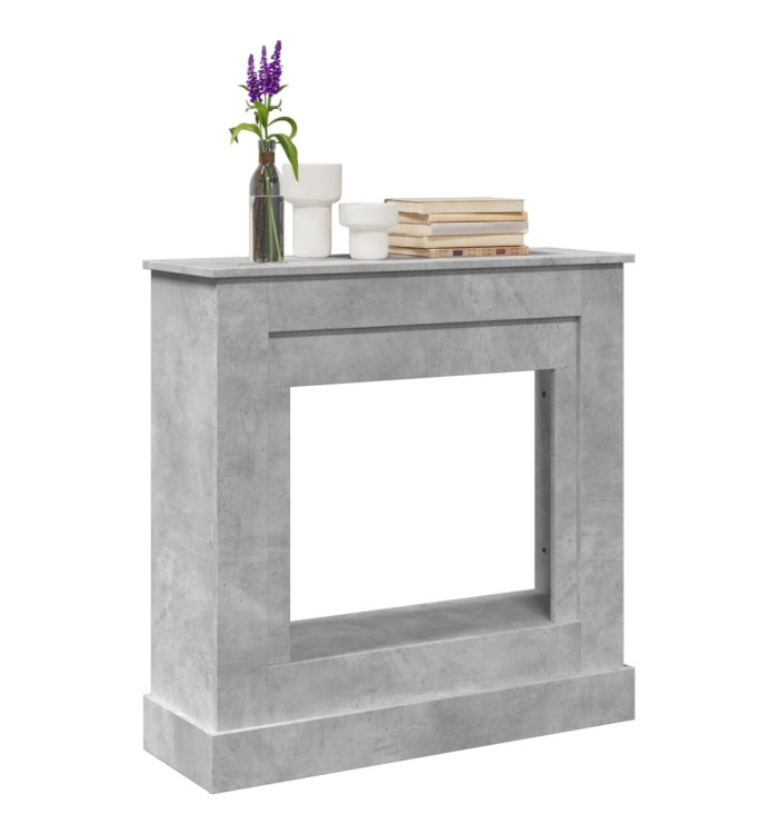  Cadre de cheminée gris béton 90x30x90 cm bois d'ingénierie | Mobilier & Déco