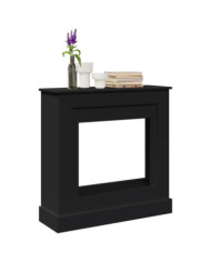  Cadre de cheminée noir 90x30x90 cm bois d'ingénierie | Mobilier & Déco