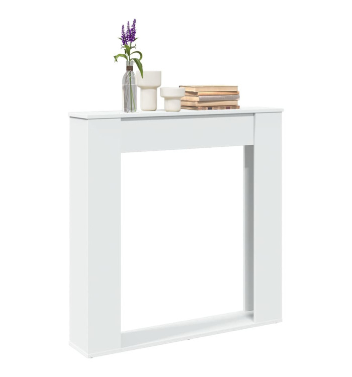  Cadre de cheminée blanc 100x20x100 cm bois d'ingénierie | Mobilier & Déco
