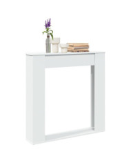  Cadre de cheminée blanc 100x20x100 cm bois d'ingénierie | Mobilier & Déco