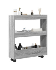 Chariot de rangement étroit 3 niveaux sonoma gris | Mobilier & Déco