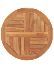 Dessus de table Bois de teck solide Rond 2,5 cm 60 cm | Mobilier & Déco