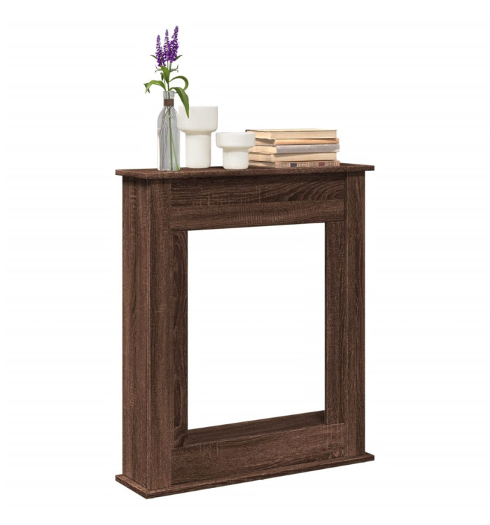  Cadre de cheminée chêne marron 75x20x87,5 cm bois d'ingénierie | Mobilier & Déco