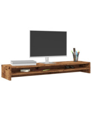 Support de moniteur vieux bois 100x24x13 cm bois d'ingénierie | Mobilier & Déco