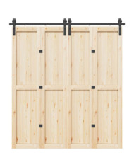 Kit de quincaillerie de porte coulissante 200 cm Acier Noir | Mobilier & Déco