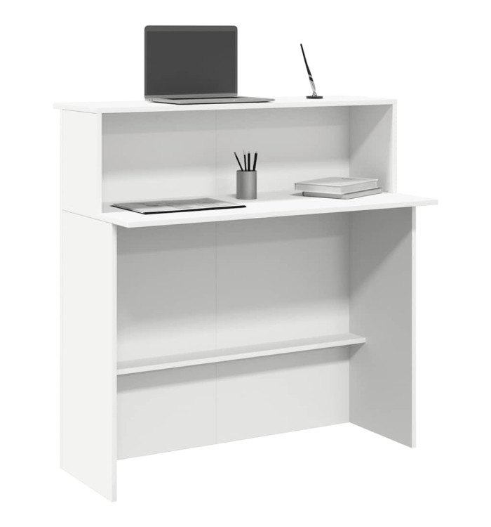 Bureau de réception blanc 100x50x103,5 cm bois d'ingénierie | Mobilier & Déco