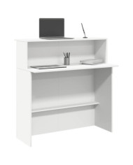 Bureau de réception blanc 100x50x103,5 cm bois d'ingénierie | Mobilier & Déco