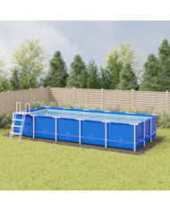 Bâche de piscine gris clair 999x500 cm géotextile polyester | Mobilier & Déco