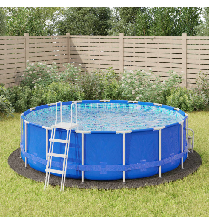 Bâche de piscine gris clair Ø428 cm géotextile polyester | Mobilier & Déco