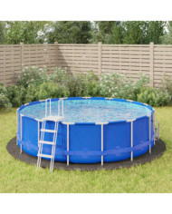 Bâche de piscine gris clair Ø428 cm géotextile polyester | Mobilier & Déco