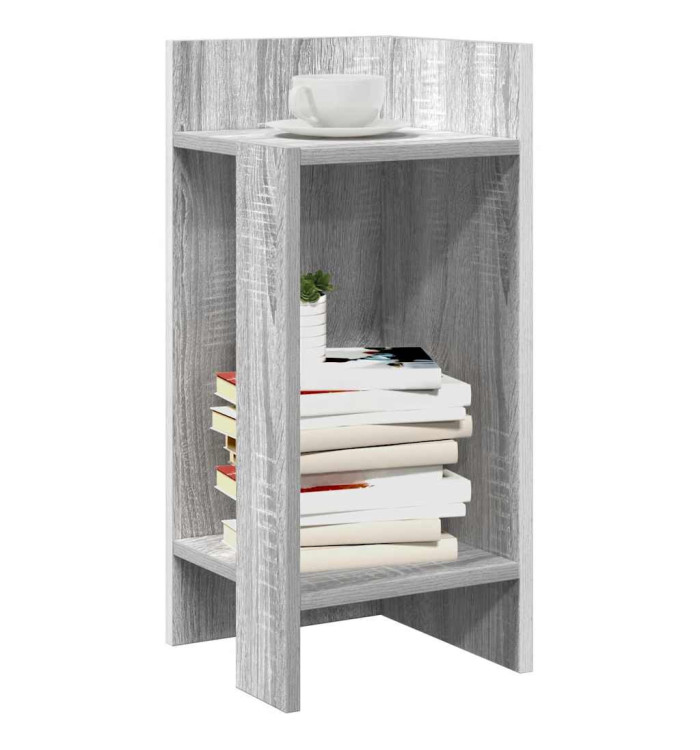 Table d'appoint avec étagère sonoma gris 25,5x27x60 cm | Mobilier & Déco