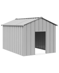 Niche pour chien avec toit noir 113x153x101 cm acier galvanisé | Mobilier & Déco