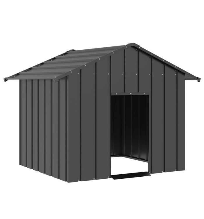 Niche pour chien avec toit noir 131x101x102 cm acier galvanisé | Mobilier & Déco