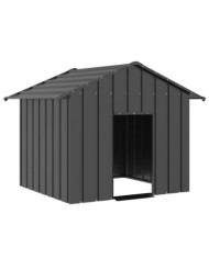 Niche pour chien avec toit noir 131x101x102 cm acier galvanisé | Mobilier & Déco