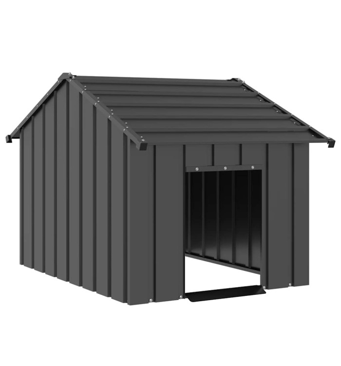 Niche pour chien avec toit noir 83x130x85 cm acier galvanisé | Mobilier & Déco