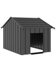 Niche pour chien avec toit noir 83x130x85 cm acier galvanisé | Mobilier & Déco