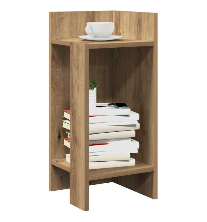 Tables d'appoint 2pcs avec étagère chêne artisanal 25,5x27x60cm | Mobilier & Déco