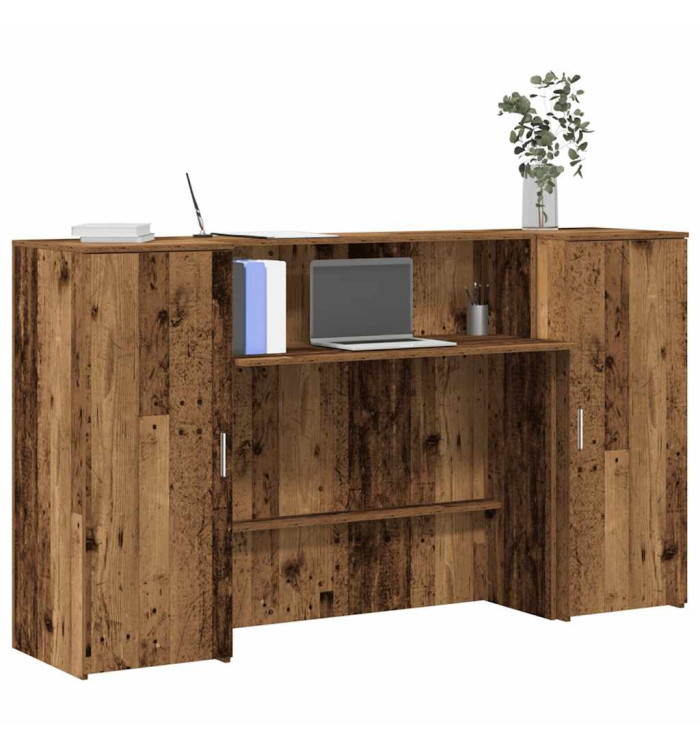 Bureau de réception vieux bois 180x50x103,5cm bois d'ingénierie | Mobilier & Déco